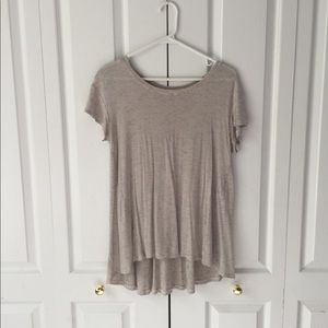 tan striped flow tee